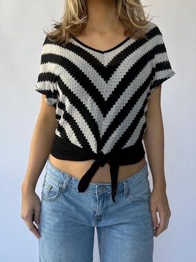 Y2K Dolman Top Striped Medium